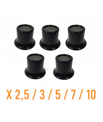 Set 5 Lenti da Orologiaio x2.5 / x3 / x5 / x7 / x10
