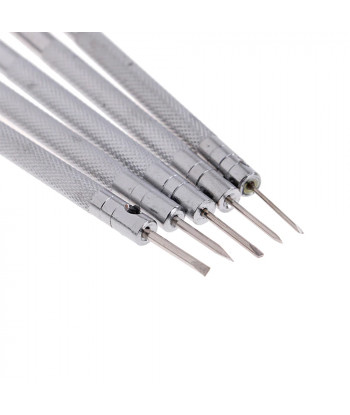Set van 5 Precisie-Horlogemakerschroevendraaiers met Reservekoppen
